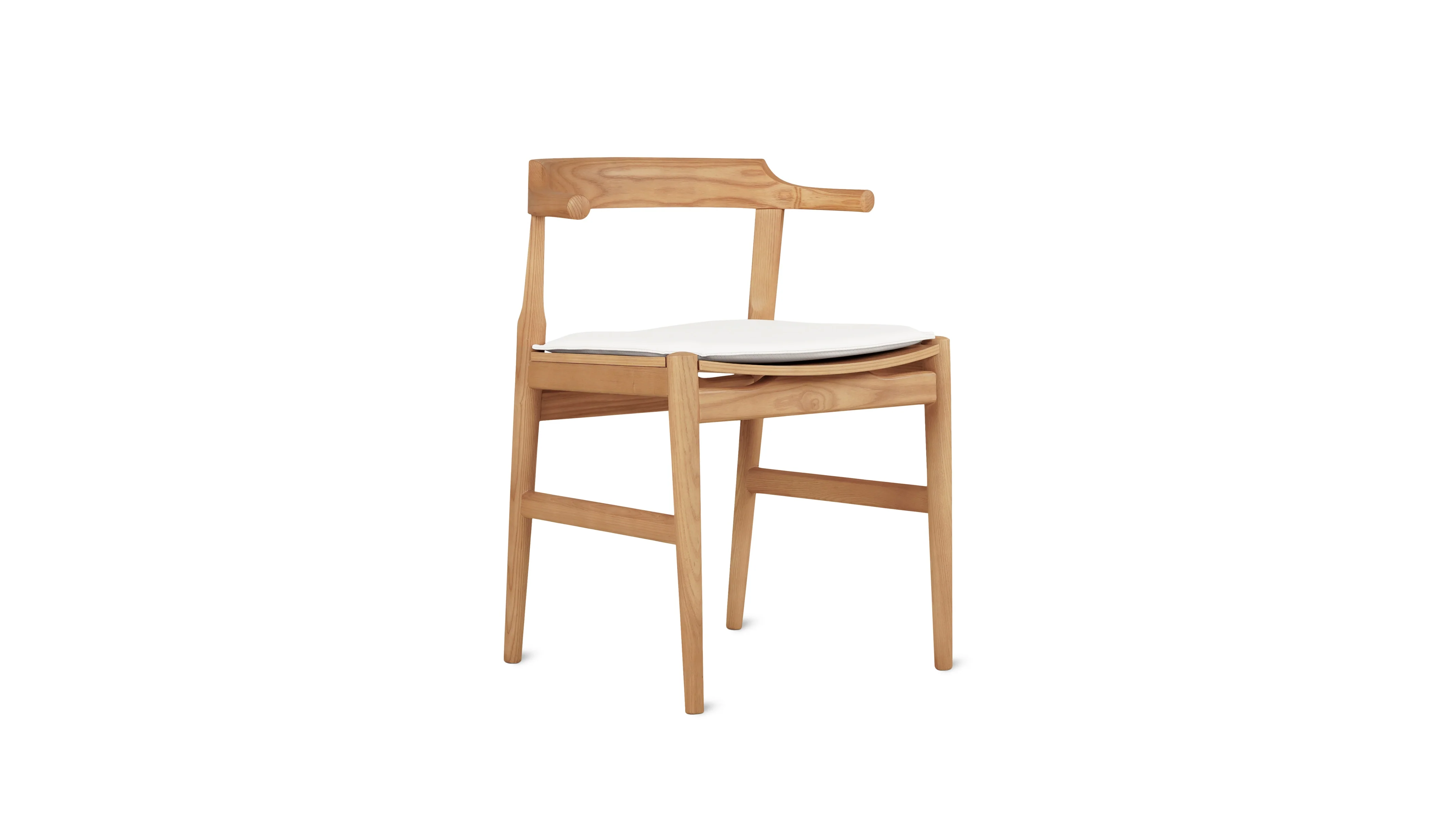 Tuck In Dining Chair with White Cushion, Stained Oak - Image 6