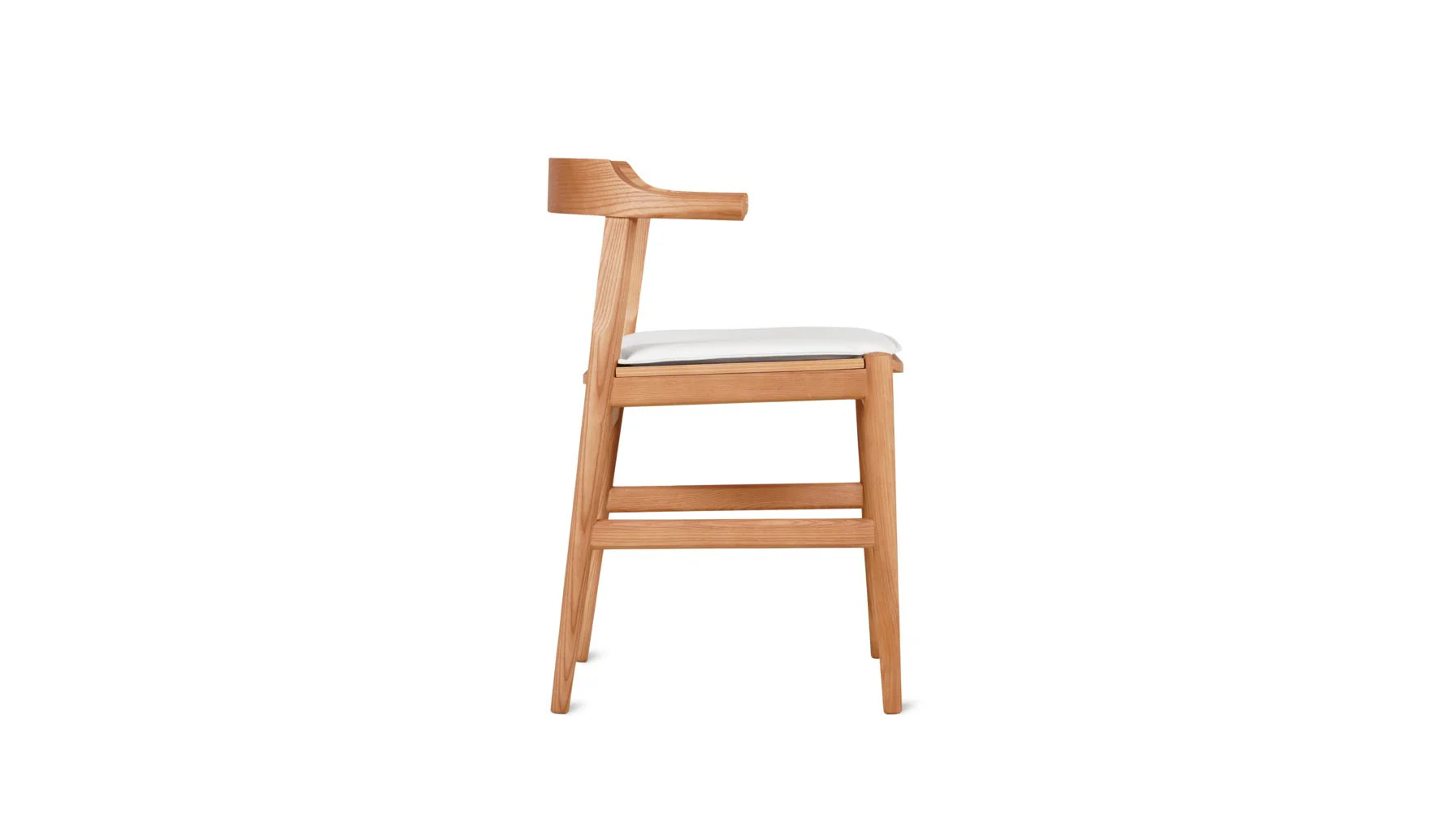 Tuck In Dining Chair with White Cushion, Stained Oak - Image 7