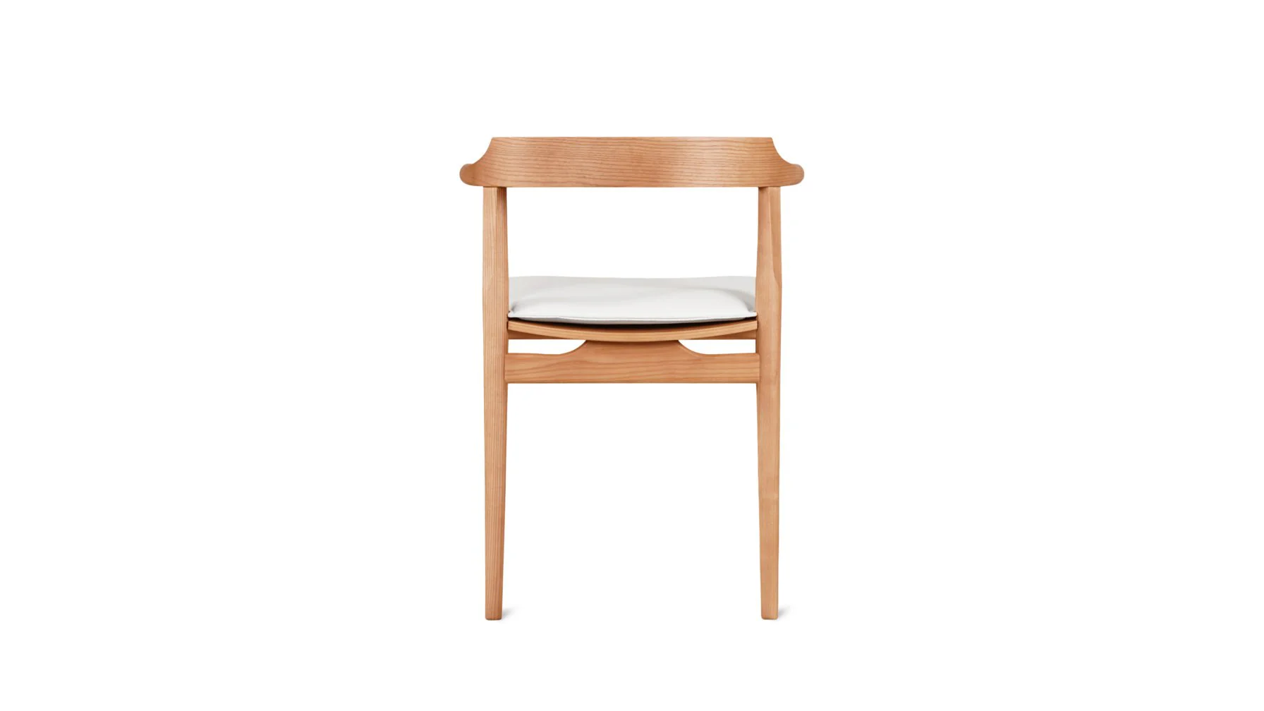 Tuck In Dining Chair with White Cushion, Stained Oak - Image 8
