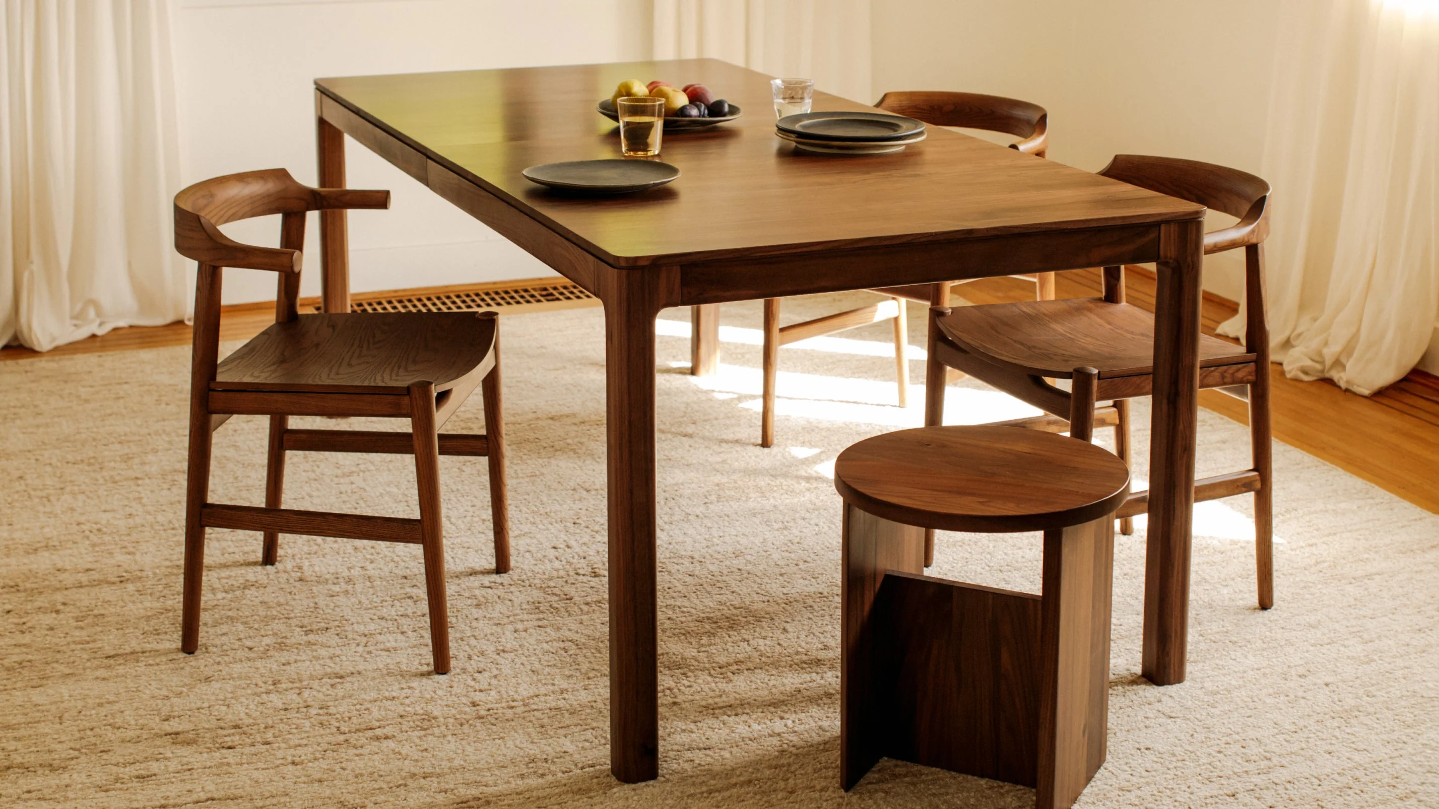 Tuck In Dining Chair, Wood Seat, Stained Walnut - Image 3