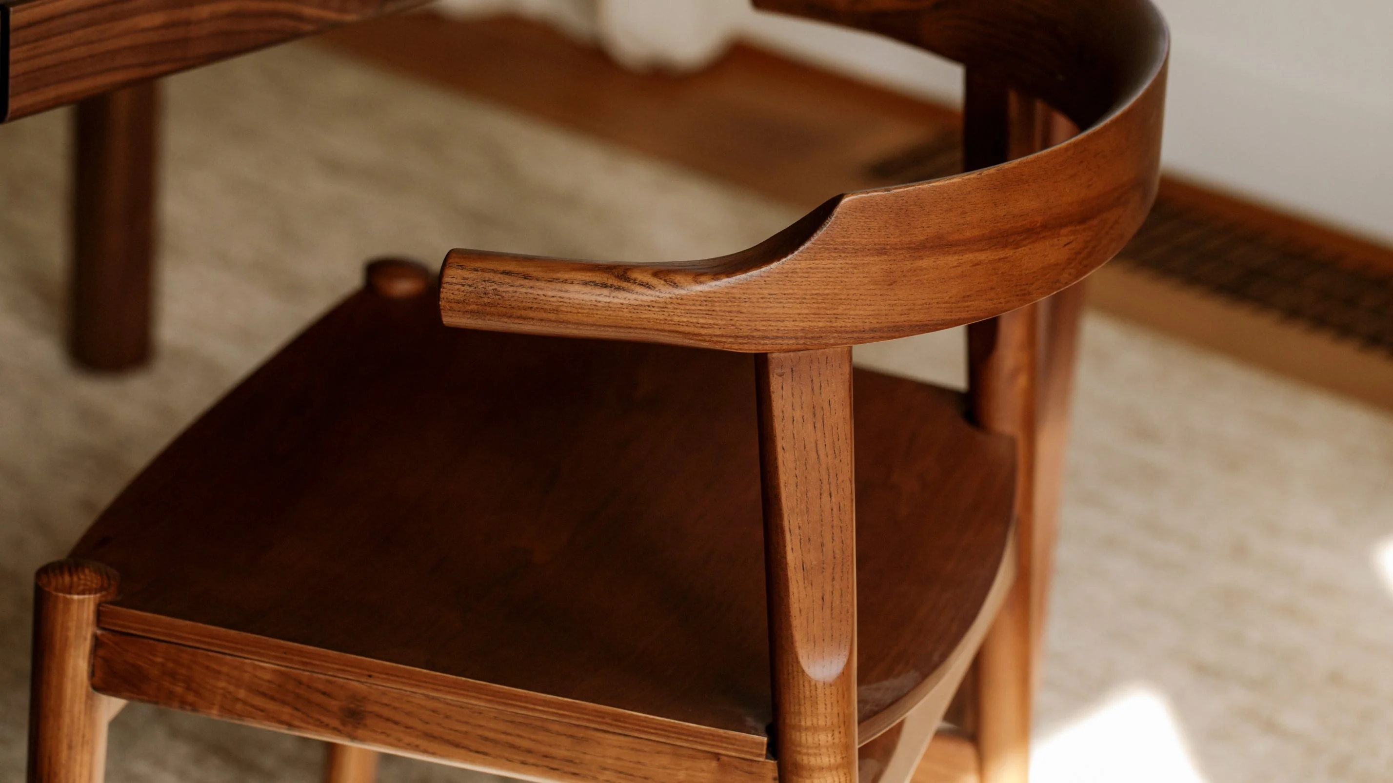Tuck In Dining Chair, Wood Seat, Stained Walnut - Image 4